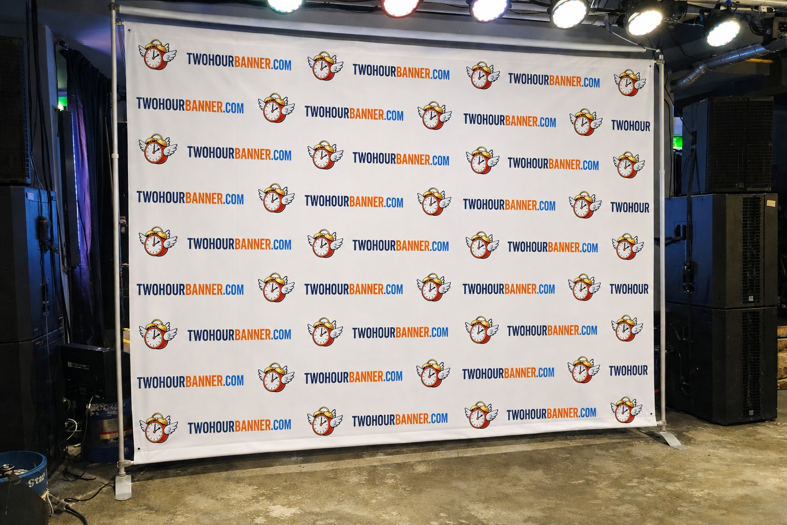 TwoHourBanner backdrop — white background