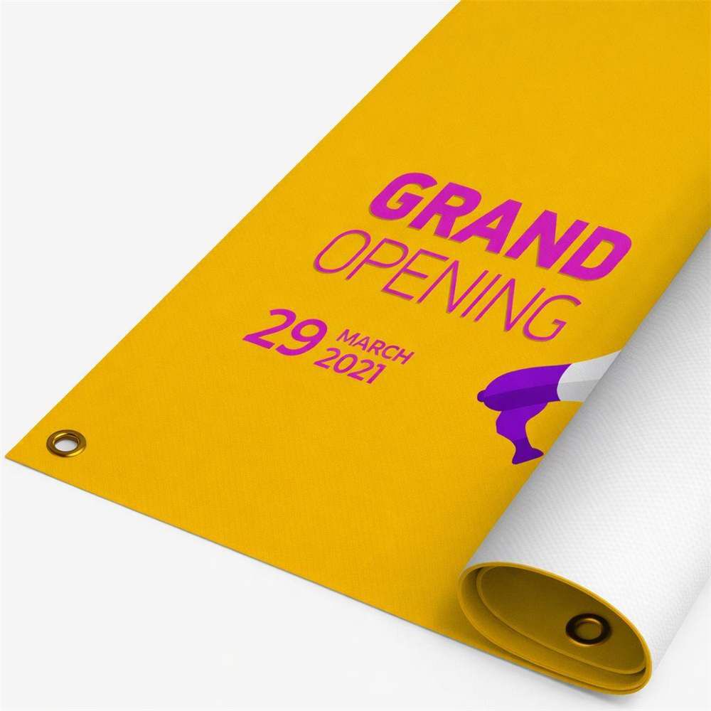 Custom full-color vinyl banner with bold graphics printed by TWOHOURBANNER.com
